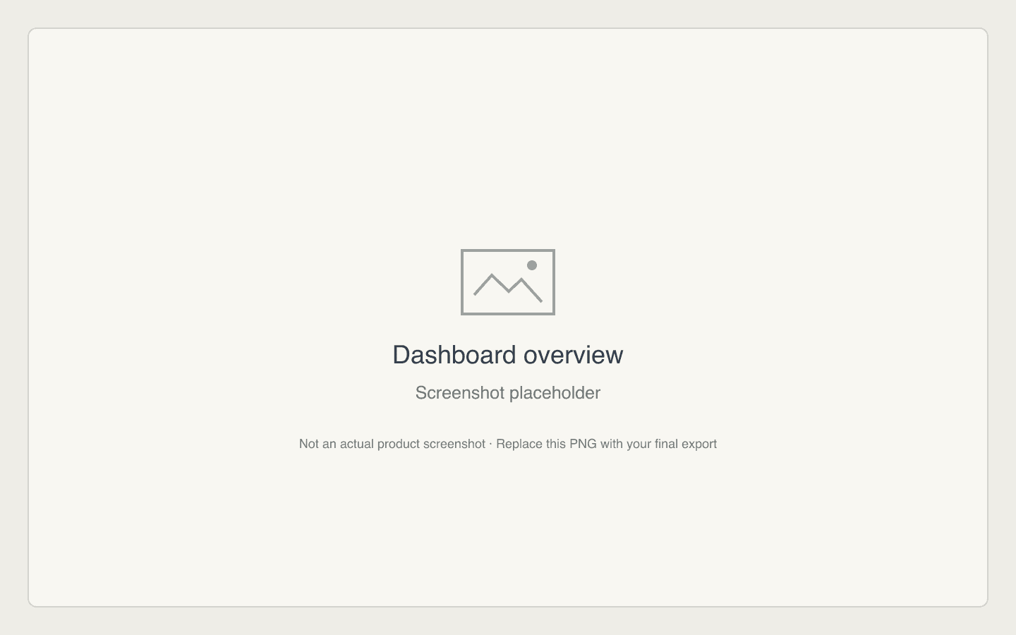 Dashboard overview screenshot placeholder — not an actual product screenshot